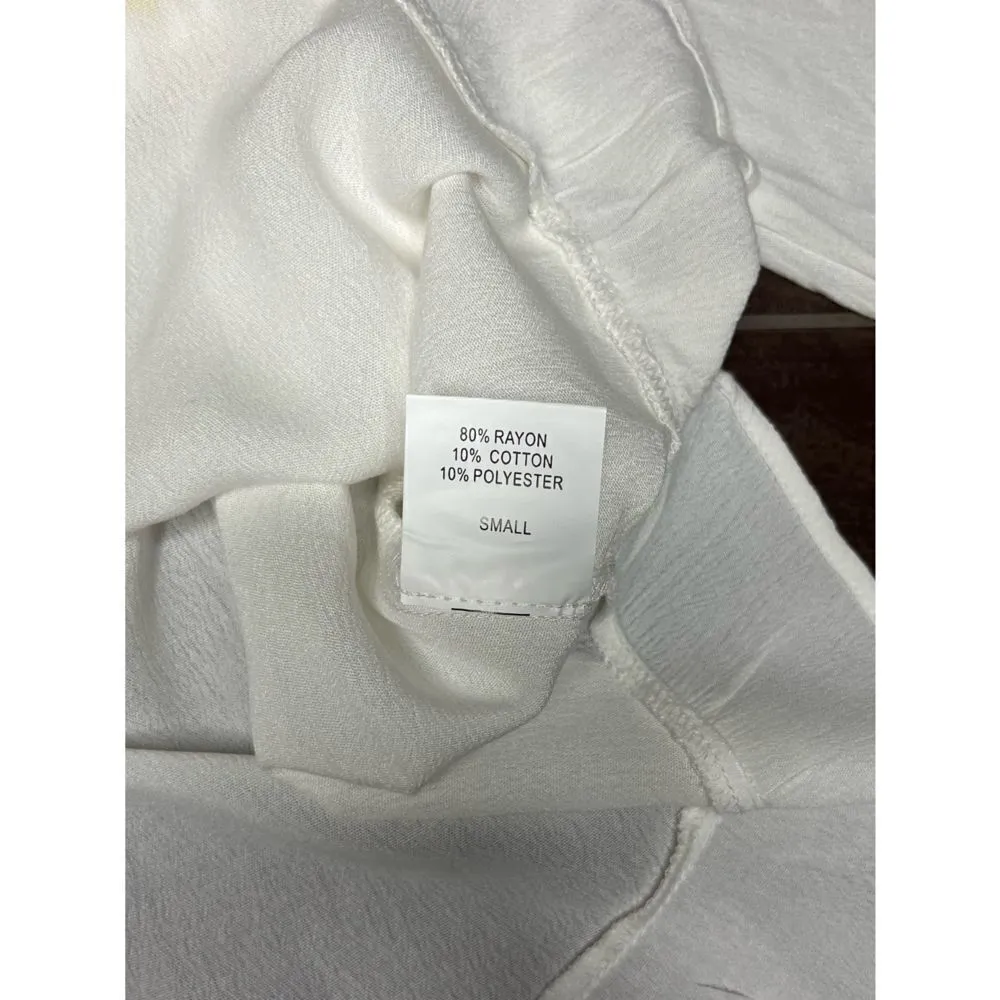 Judith March oversized low shoulder daisy top sz small - Image 5