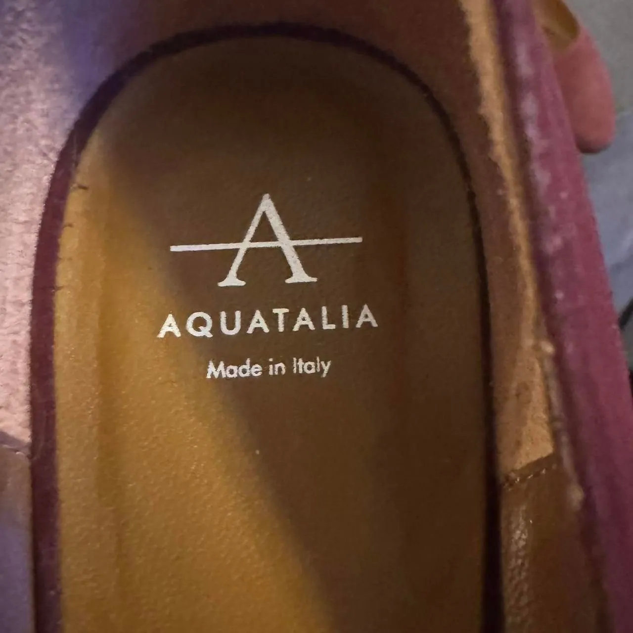 Aquatalia Women’s Size 10 Round Toe Block Heel Pumps Rust Suede Made in Italy - Image 8