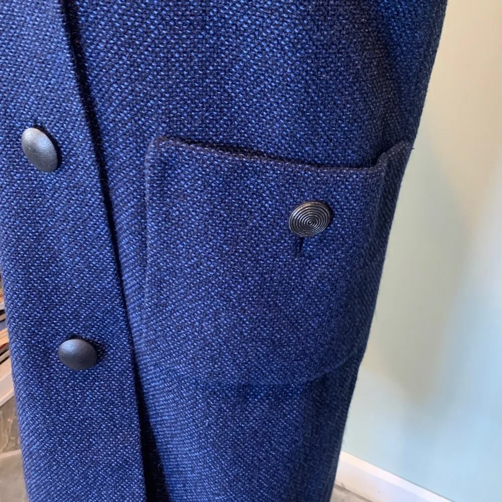 Vintage Delta Uniforms Airline Staff Blue Hooded Approx. Women’s Small Wool Coat - Image 3