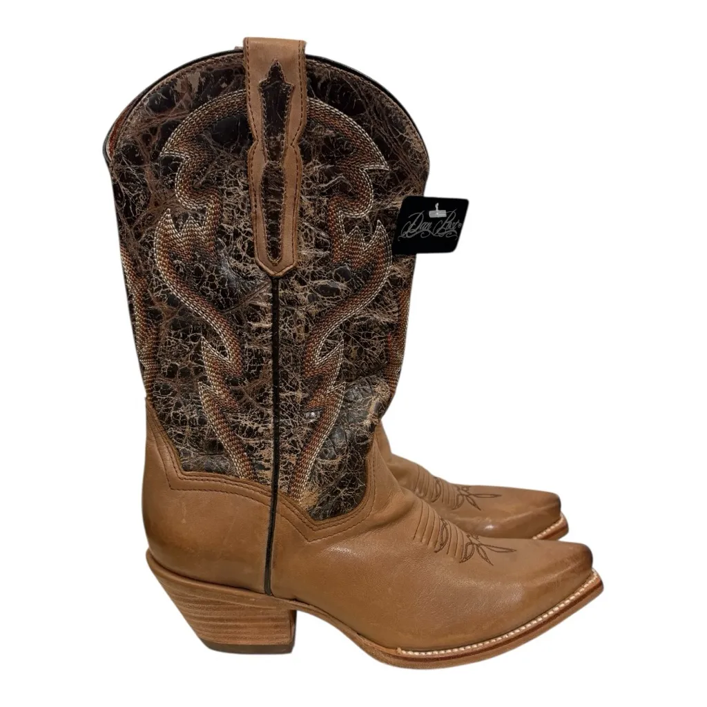 NEW Dan Post Tria Leather Western Snip Toe Leather Cowboy Boots Size 6.5 - Image 3