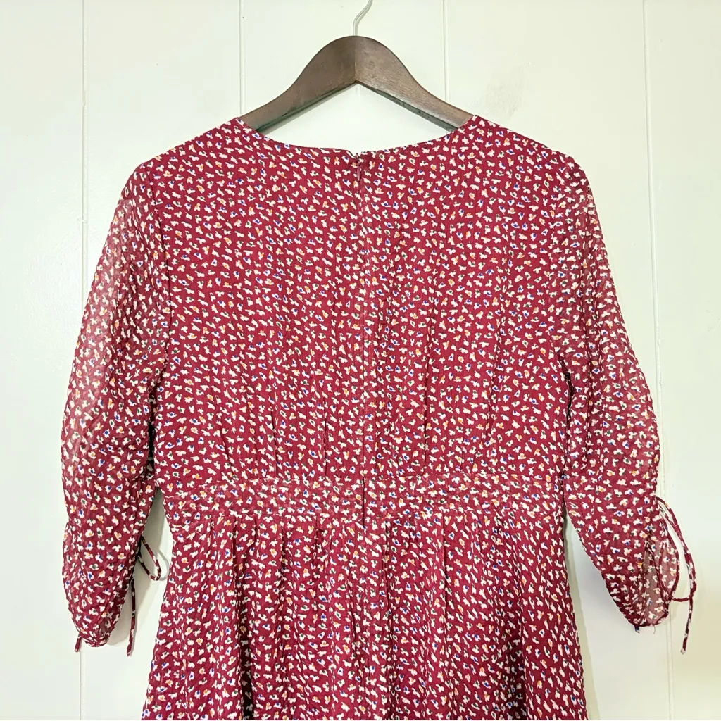 Madewell Starviolet Mini Dress in Ditsy Flowers Size 6 Flared Floral V-Neck - Image 9