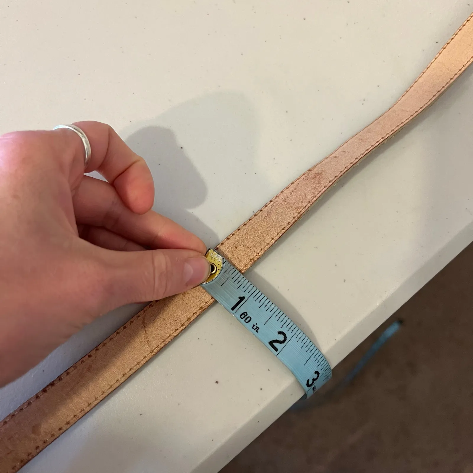 Cofi Made in Mexico Genuine Leather Oval Silver Buckle Belt Size 34 / Medium Tan - Image 8