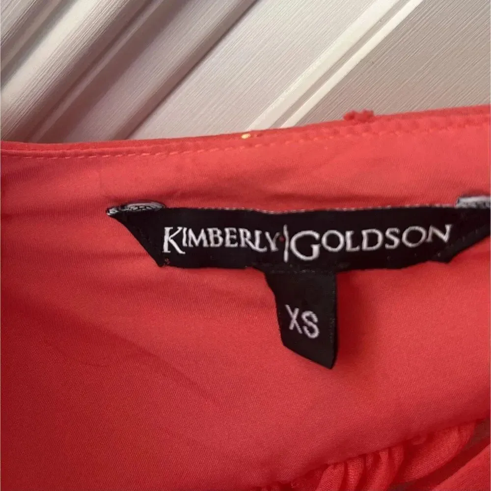 Kimberly Goldson NEW Lesli Jacquard Maxi Dress SIZE Xs WOMENS Coral Gold Pink - Image 9