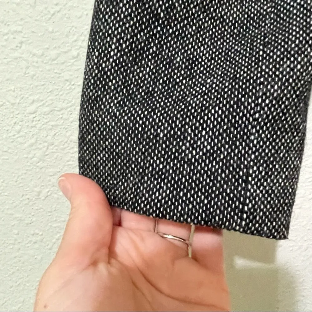 Ann Taylor Loft Black & White Tweed Boxy Fit Blazer Jacket 4P Dark Academia - Image 6