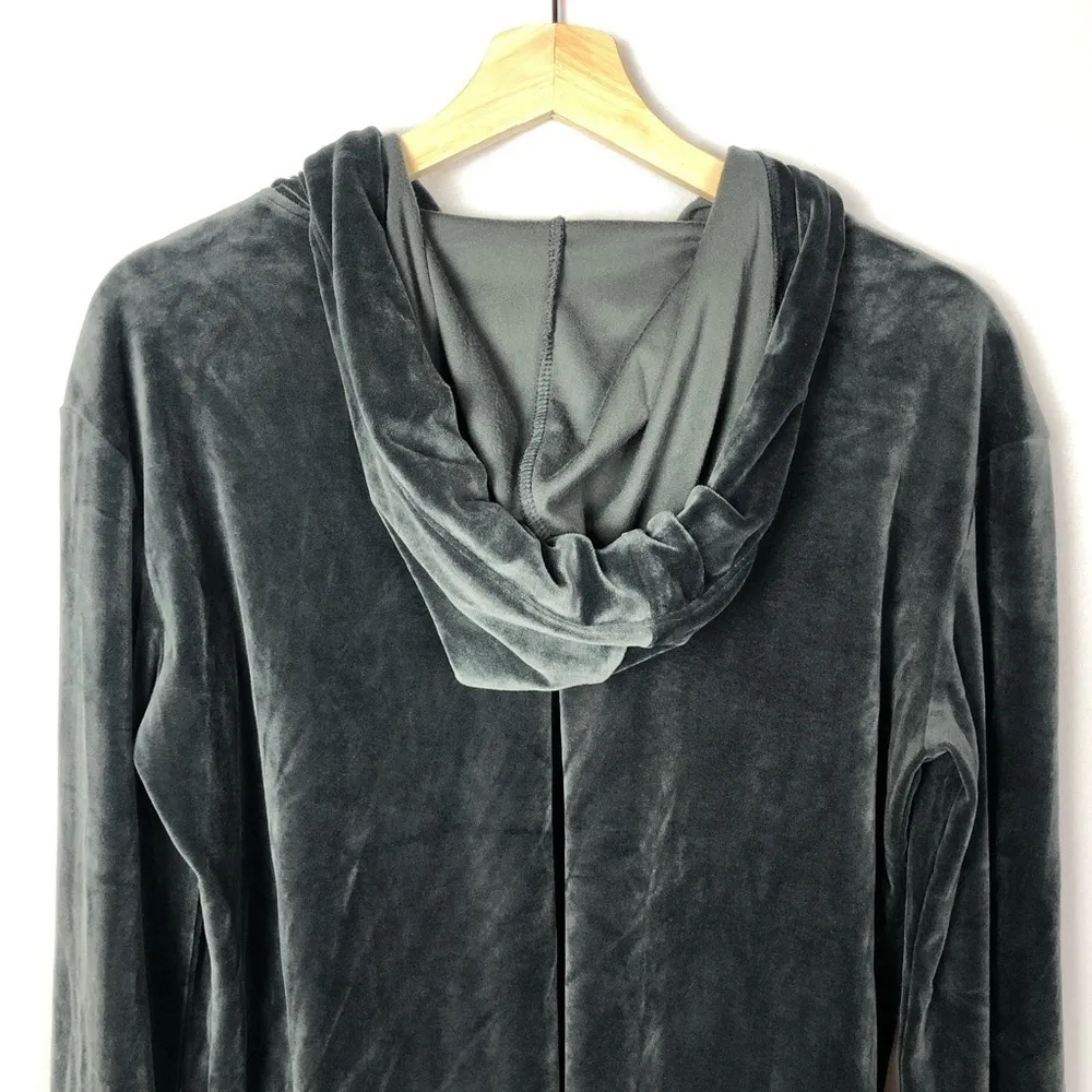 Boutique LaJu Los Angeles Gray Velour Track Suit Pullover Hoodie S - Image 6