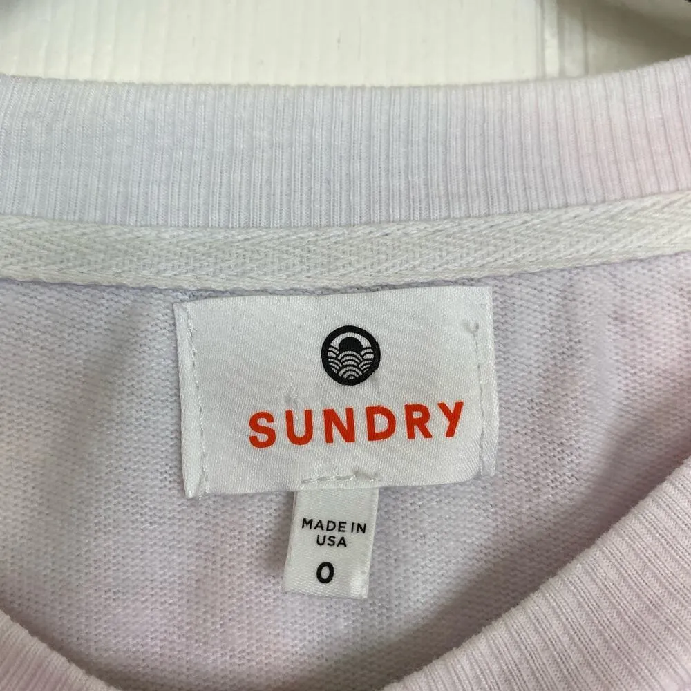 SUNDRY Tie Dye Sweat Set Tapered Joggers Size 0 Extra Small Pink Blue Lounge - Image 6