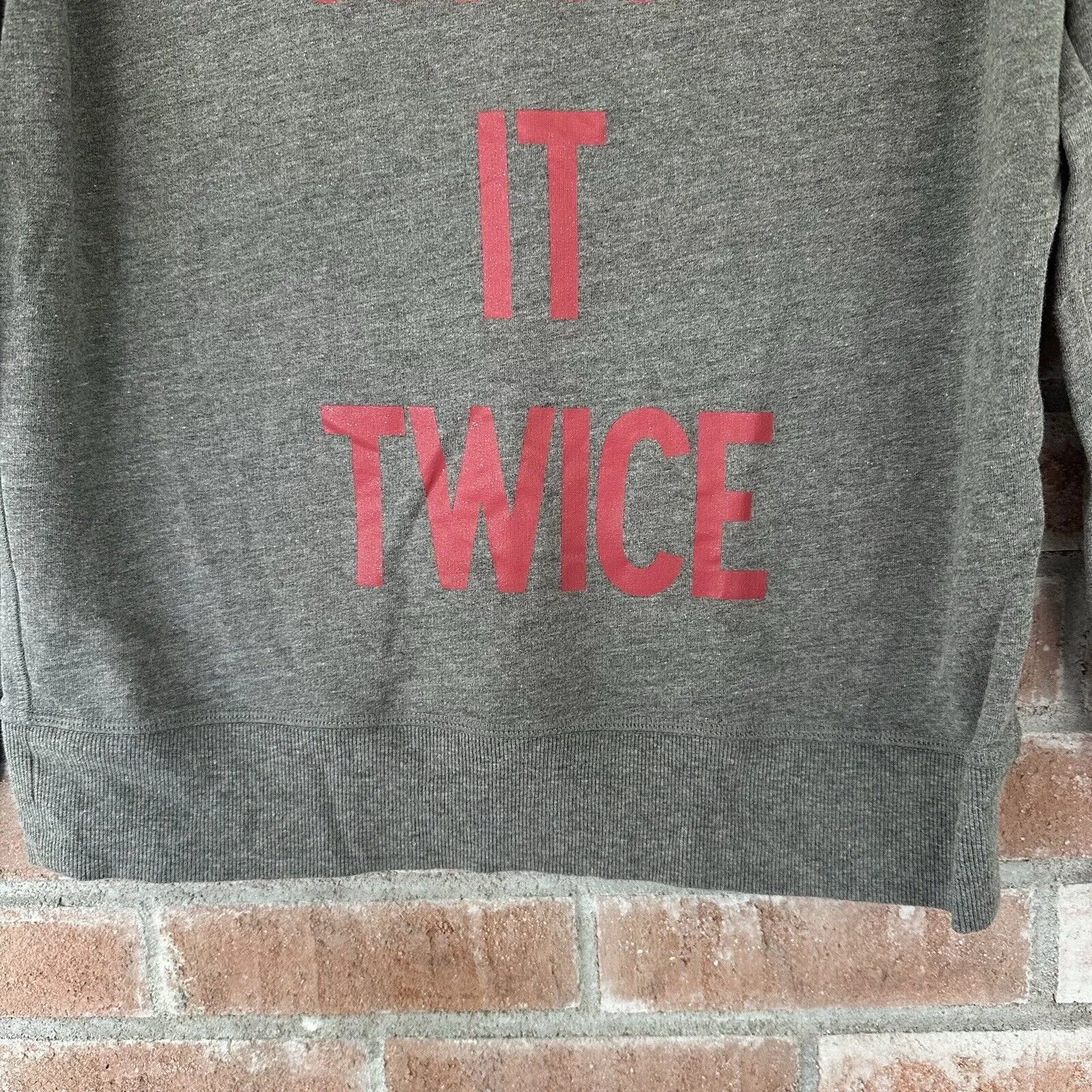 Victoria’s Secret Check It Twice Christmas Crewneck Sweatshirt Small Gray - Image 4