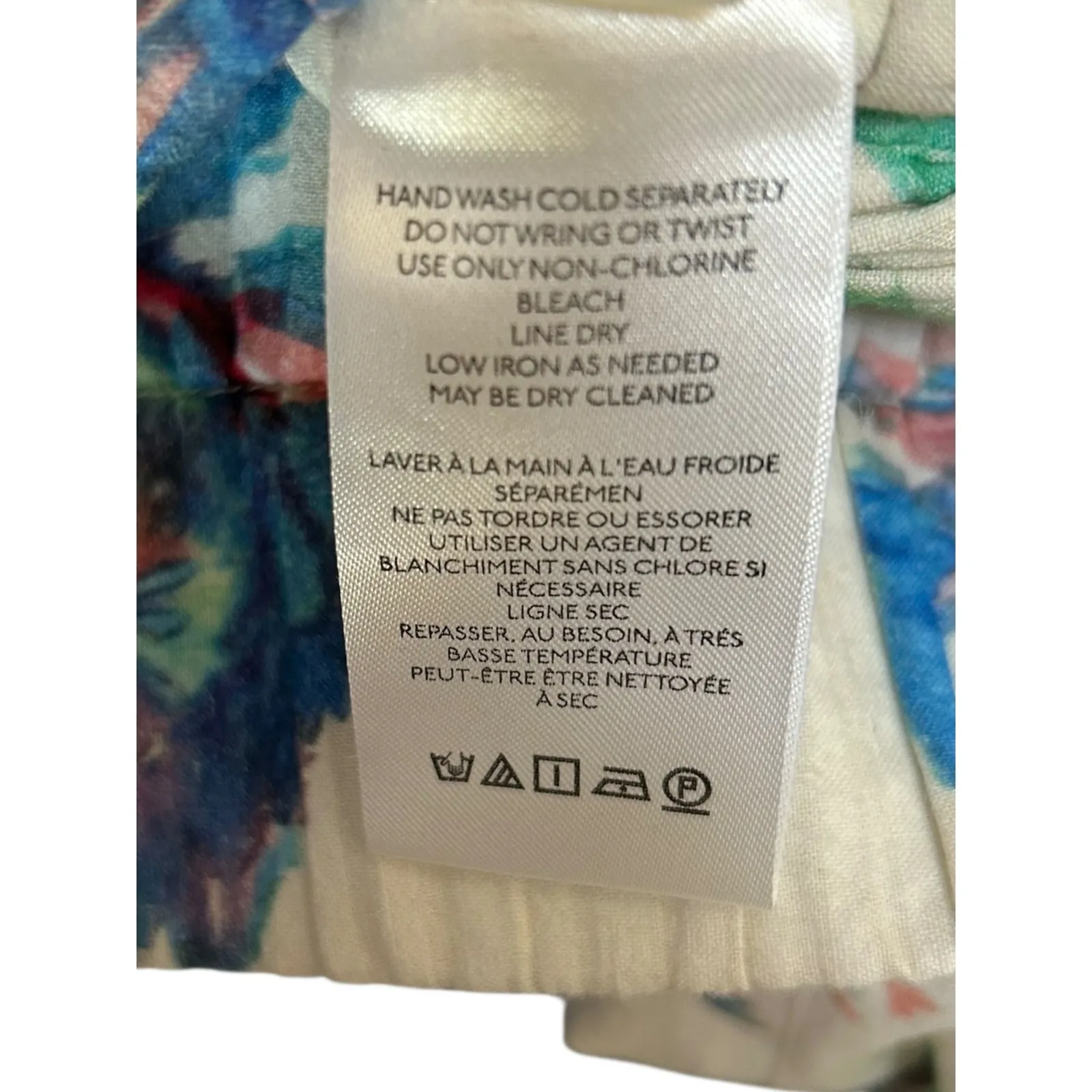 By Anthropologie Boho Tie Back Floral Ruffle Long Sleeve‎ Crop Top Women's Small White - Image 6