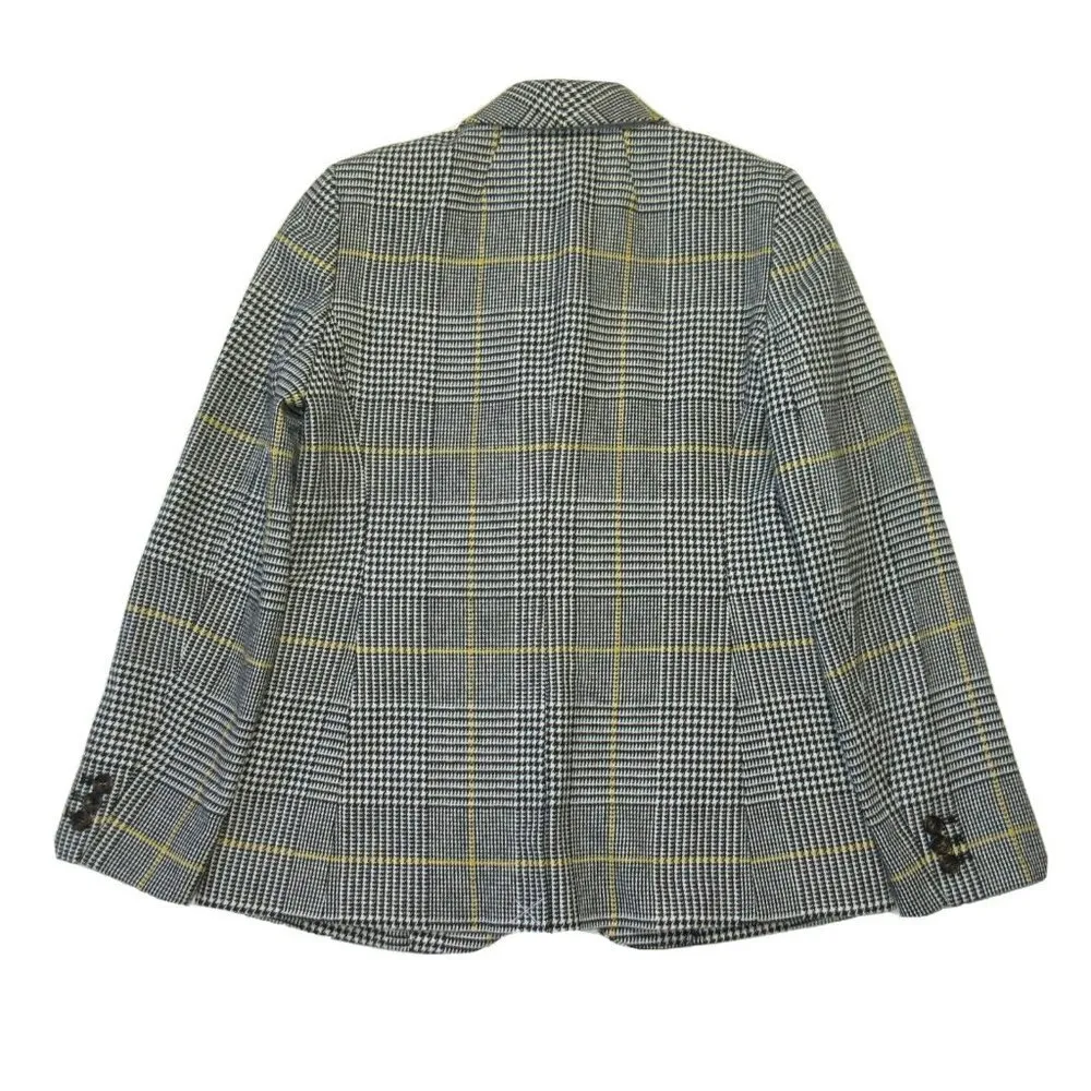 NWT J.Crew Parke Blazer in Black Yellow White Glen Plaid Wool Jacket 6 $248 - Image 8