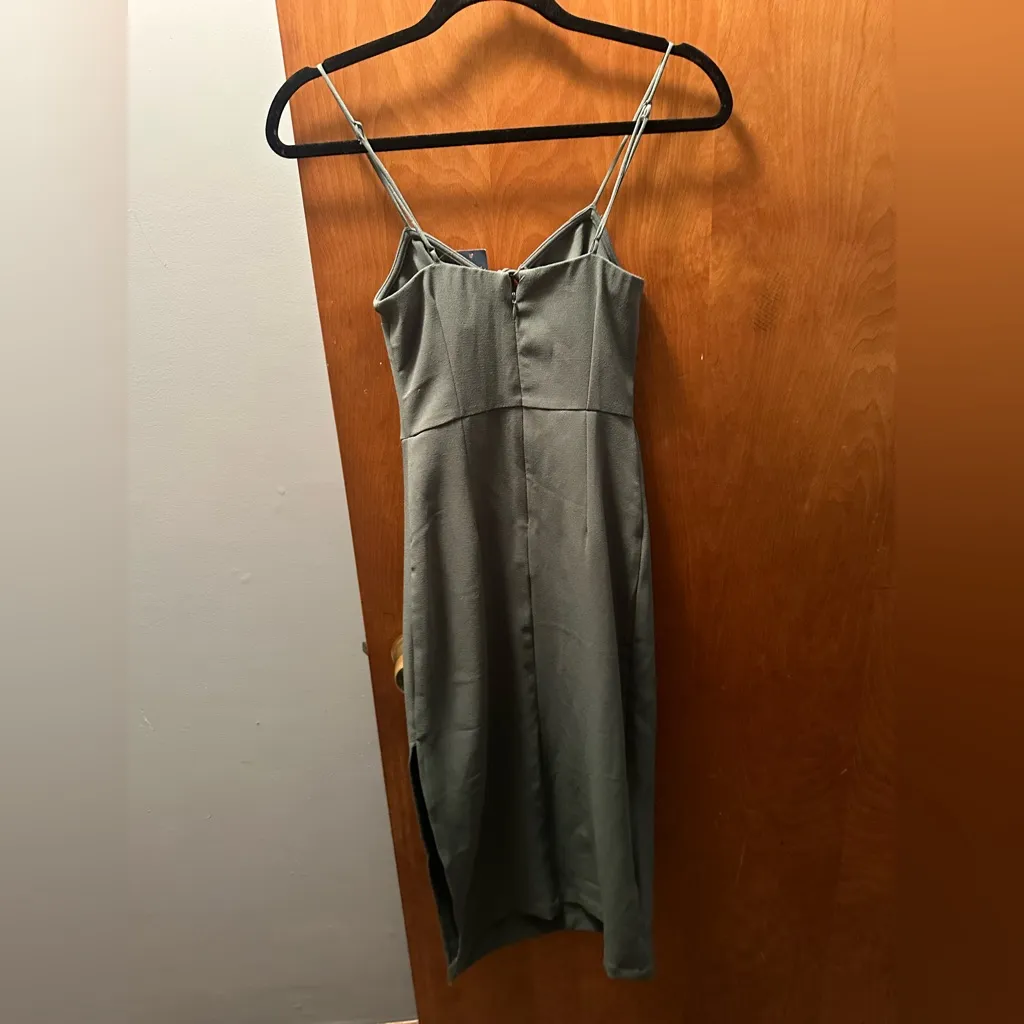NWT Green Abercrombie Midi Dress with Slit - Image 4