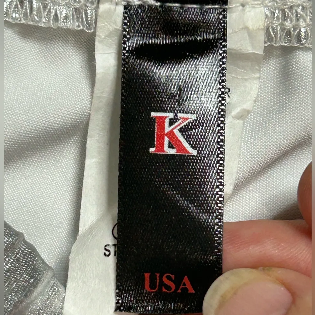 Metallic Shiny Stretchy Bike Shorts size Small Silver - Image 5