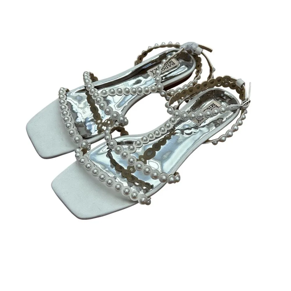 Badgley Mischka Cami Pearled Gladiator Flat Sandal - Image 3