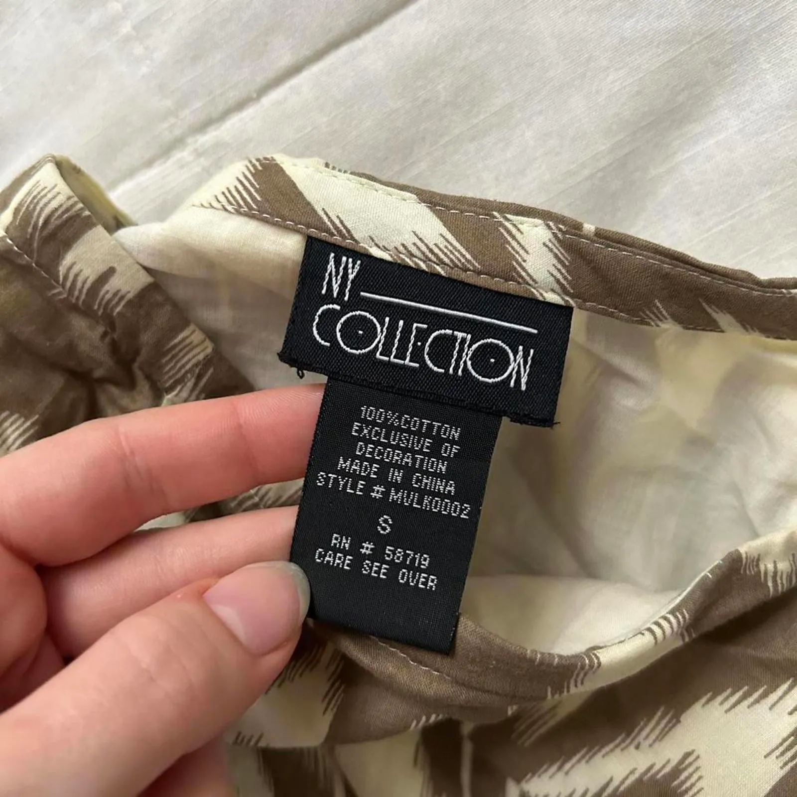 Y2K NY Collection Brown cream ikat print tiered ruffle peasant midi skirt - Image 3