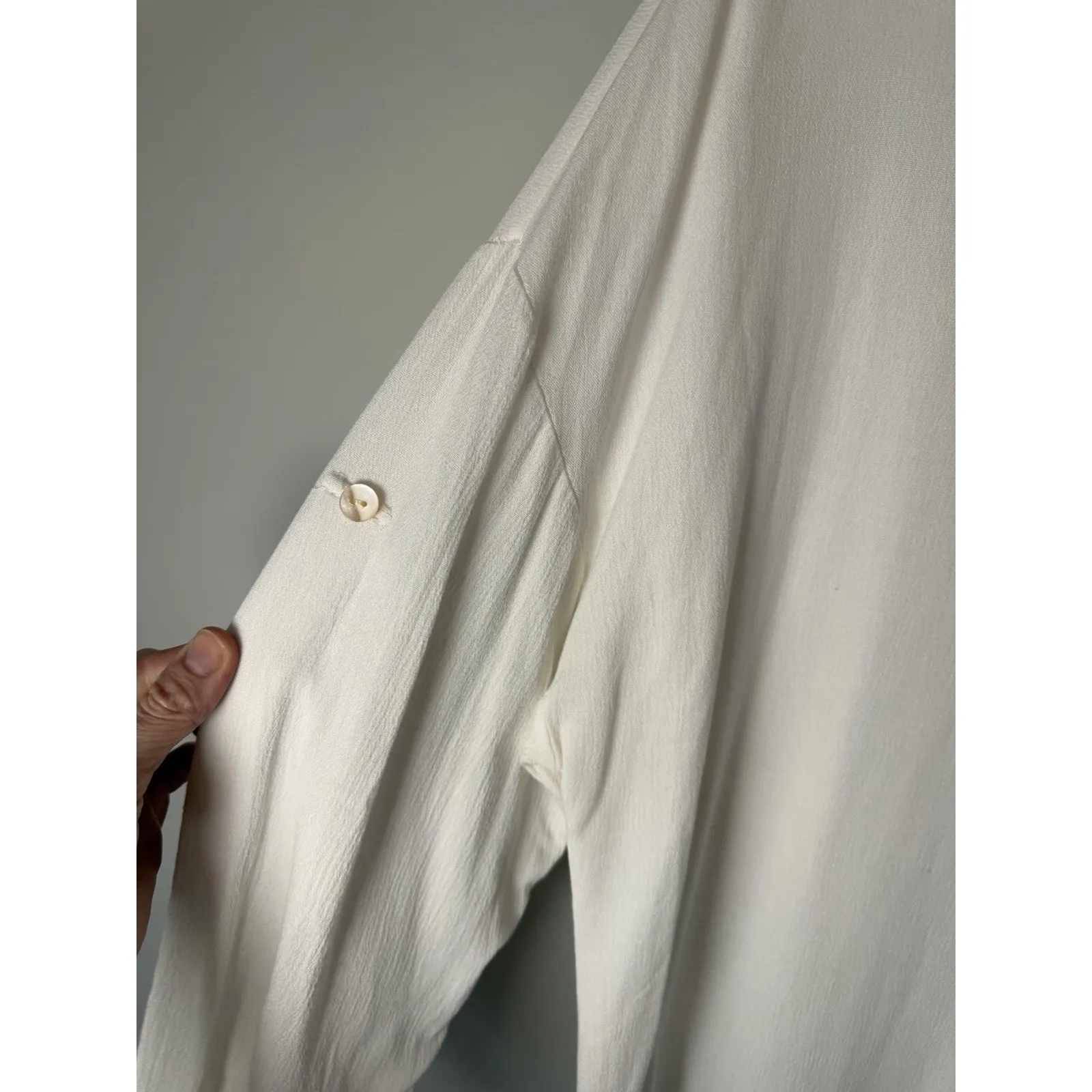 White Lightweight Button Down Swim Cover Up Sz XL - Image 10