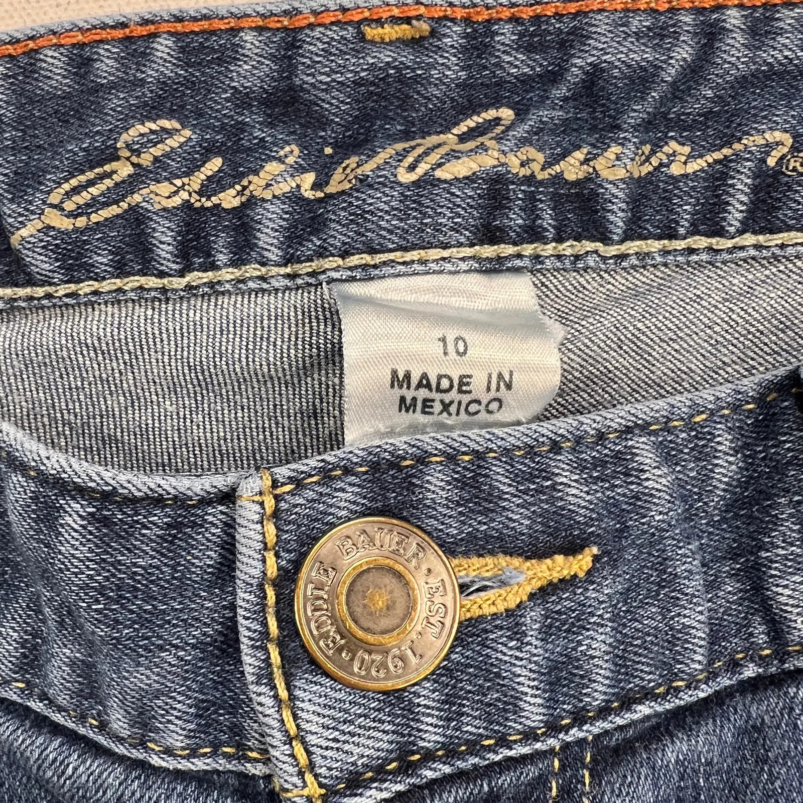 Eddie Bauer Truly Straight Boot Cut Mid Rise Medium Wash Jeans Size 10 - Image 5