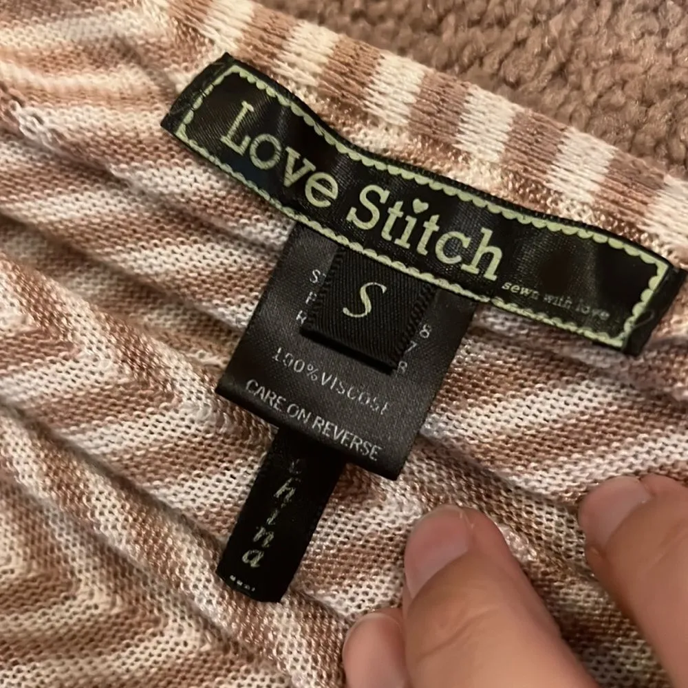 Love stitch small cardigan Tan - Image 6