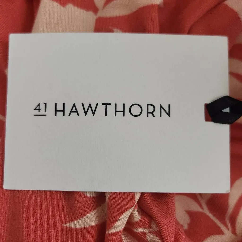 41Hawthorn Coral Floral Dress NWT Size Small faux wrap wedding guest dress Pink - Image 7