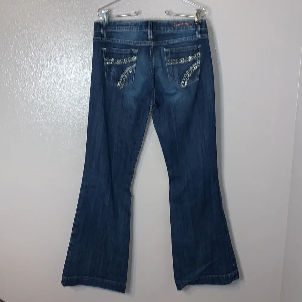 Vigoss  Jeans blue denim sequined Bootcut flare jeans 9/10 - Image 4