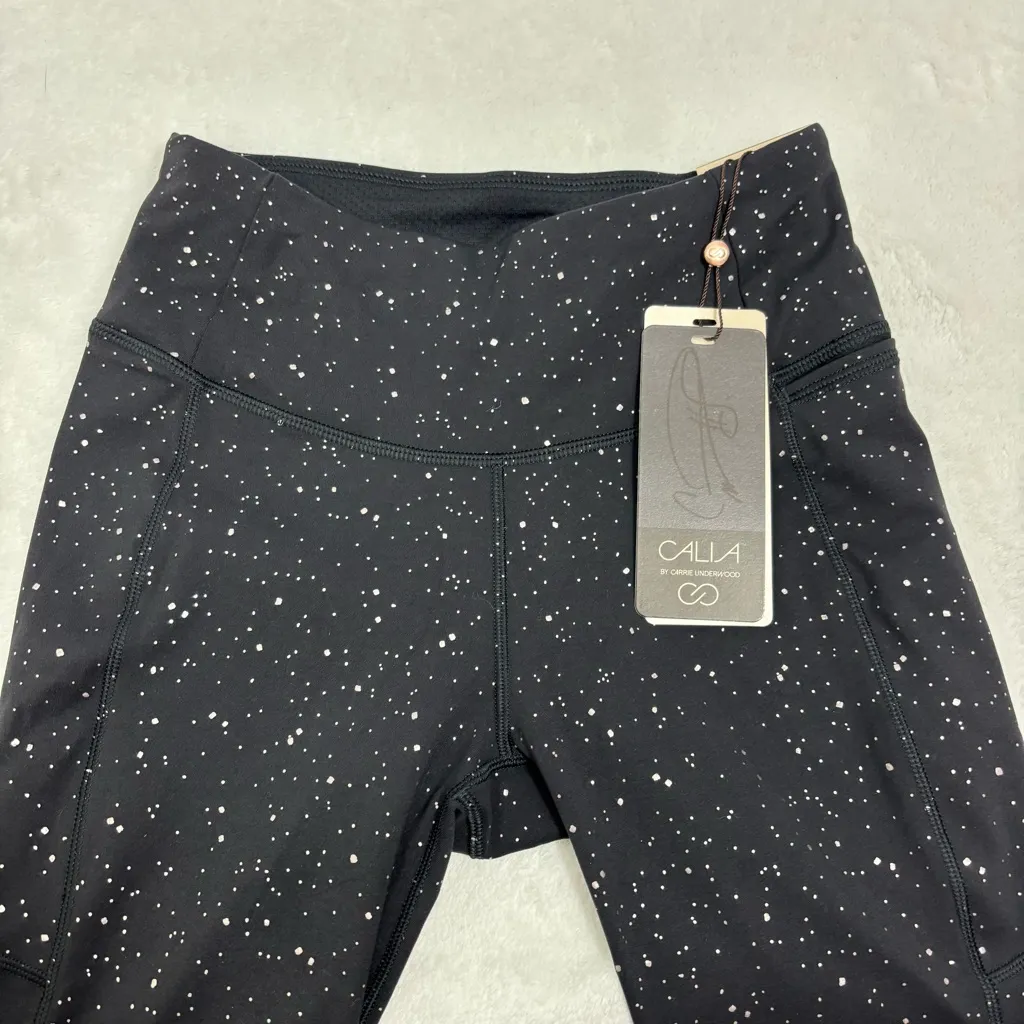 CALIA by Carrie Underwood Mid Rise 7/8 Ankle Speckled Black Leggings size XS - Image 2