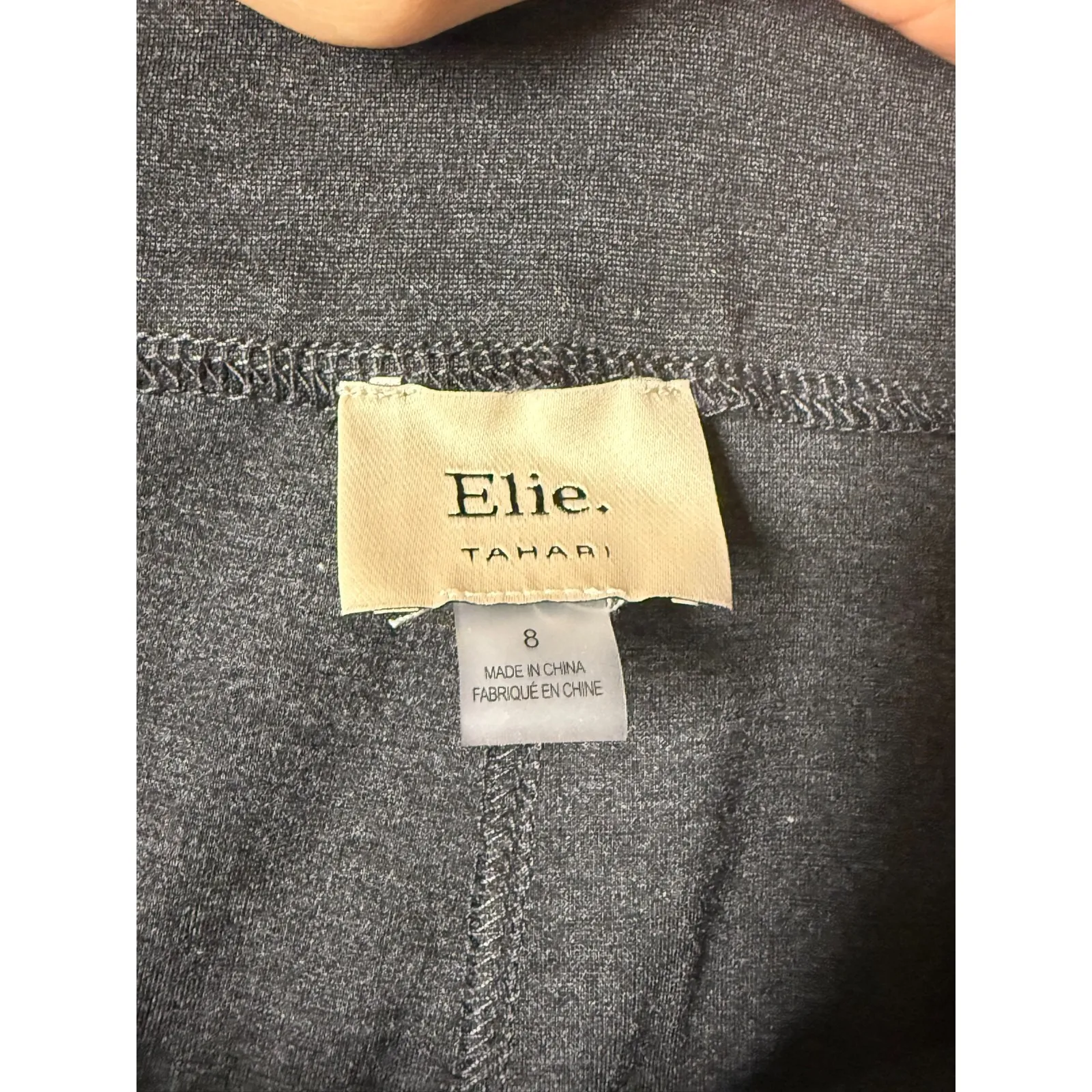 Elie Tahari Women Sz 8 Dress Pants Belted Wide‎ Leg Gray Office Career Stretch - Image 3