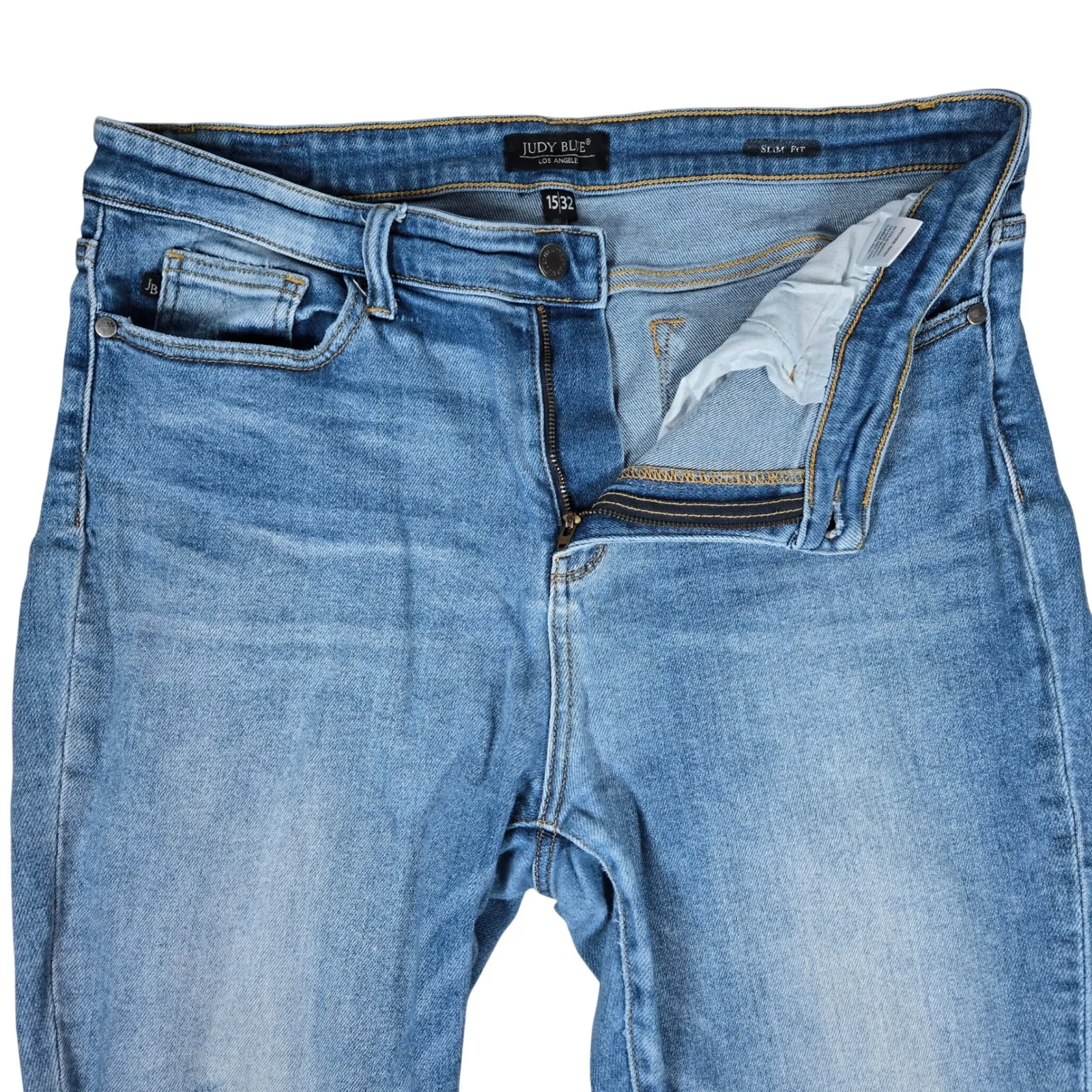 Judy Blue Mid Rise Slim Fit Medium Wash Denim‎ Jeans Women's Size 15/32 - Image 5