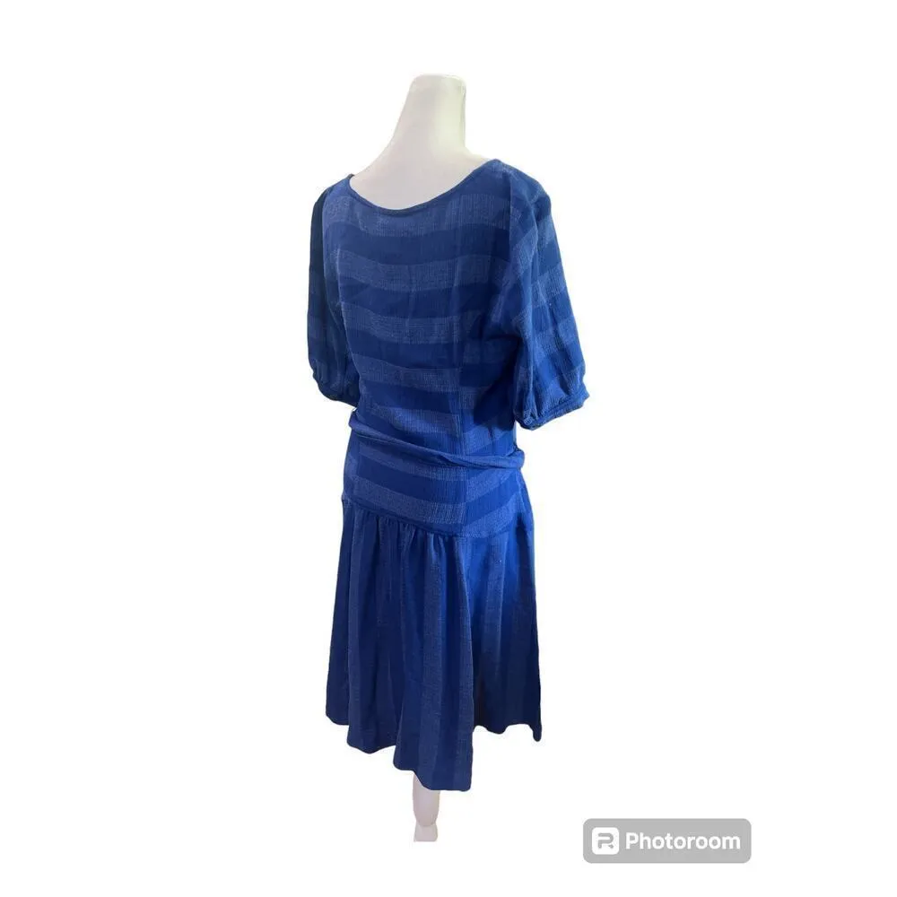 Maeve by Anthropologie Blue‎ Tonal Striped Dress Size 10P NWT - Image 3