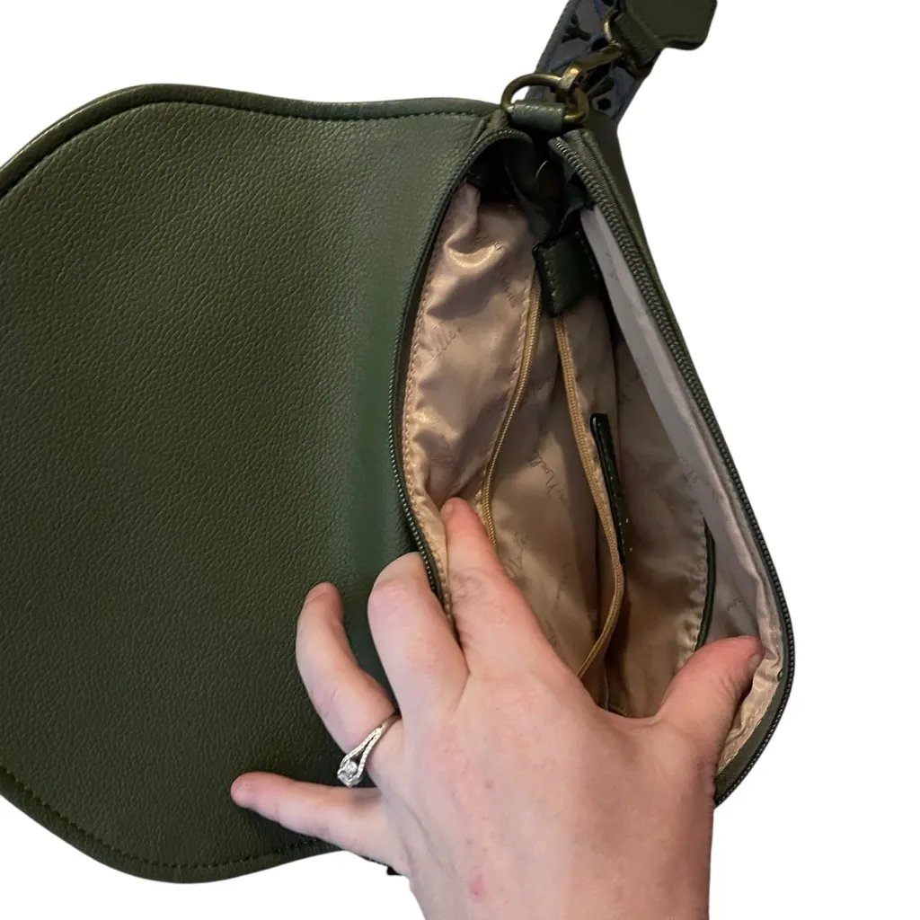 Simply Noelle Olive Green Crossbody with Decorative Adjustable Strap - Image 6