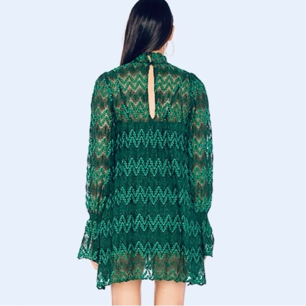 NWT! FREE PEOPLE • Simone Mock Neck Lace Dress • XS • Retail $128 - Image 2