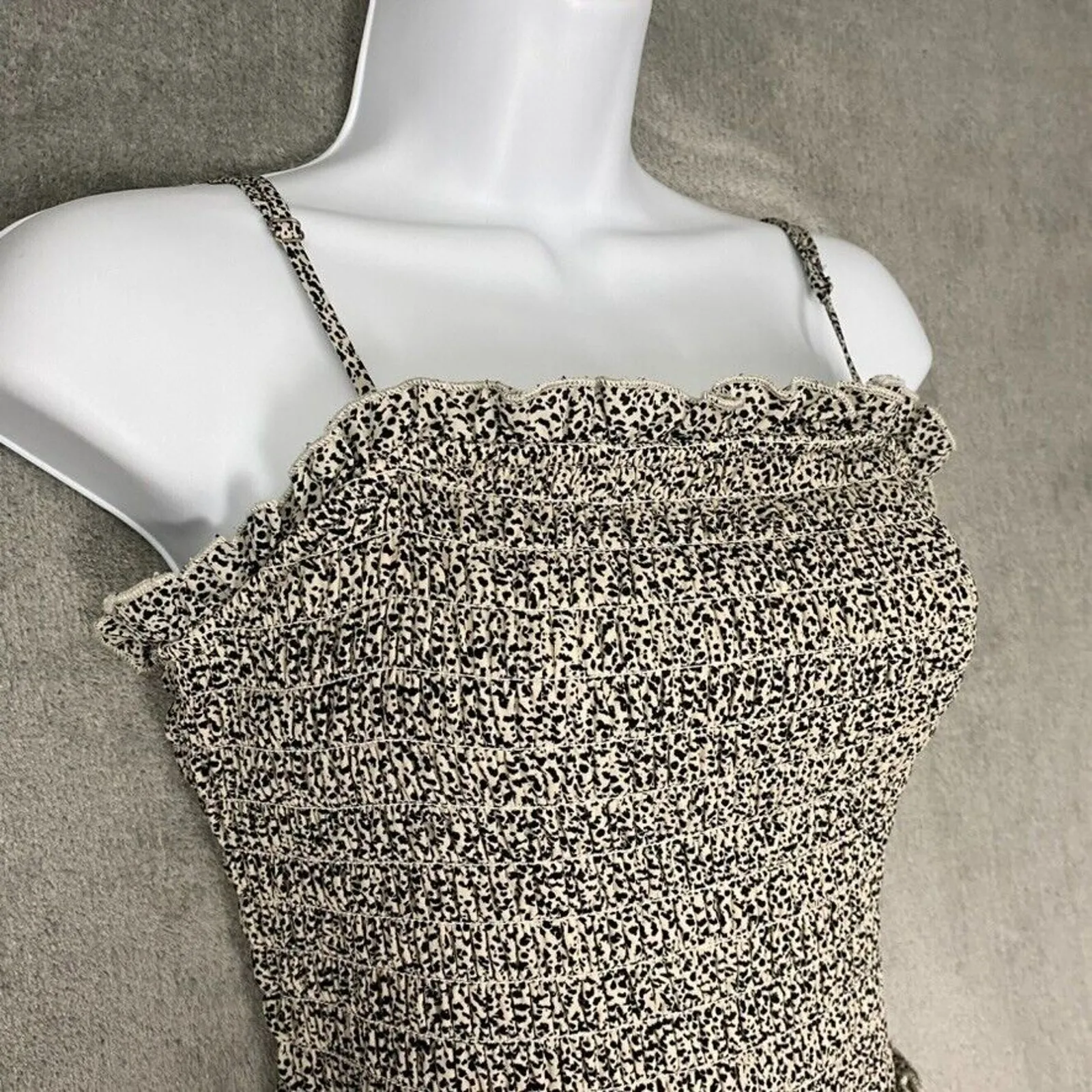 Sienna Sky Women Dress Medium Black Ditsy 90s Y2k Day-Date Picnic Sundress - Image 7