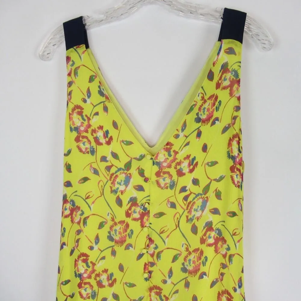 TANYA TAYLOR Everly Lemon Garden Silk Floral Sleeveless Midi Dress Size 8 - Image 9