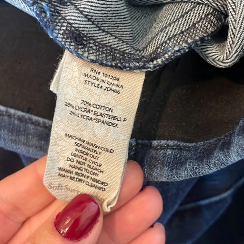 Soft Surroundings blue pull on skinny jeans size 6 - Image 7