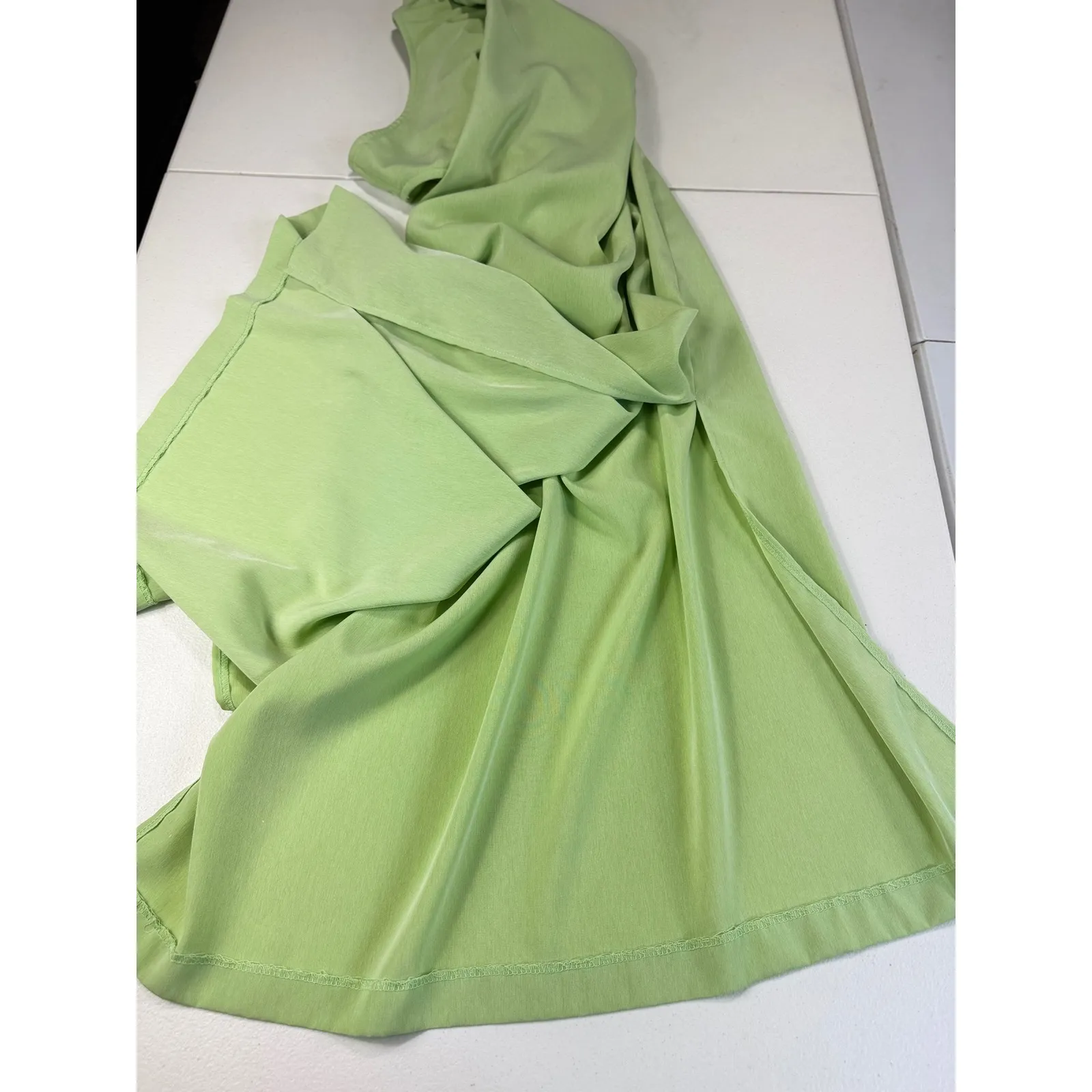 Tropics Kiwi Green Skirt Set Tank‎ Top and Button Front Shirt Dress Large - Image 15