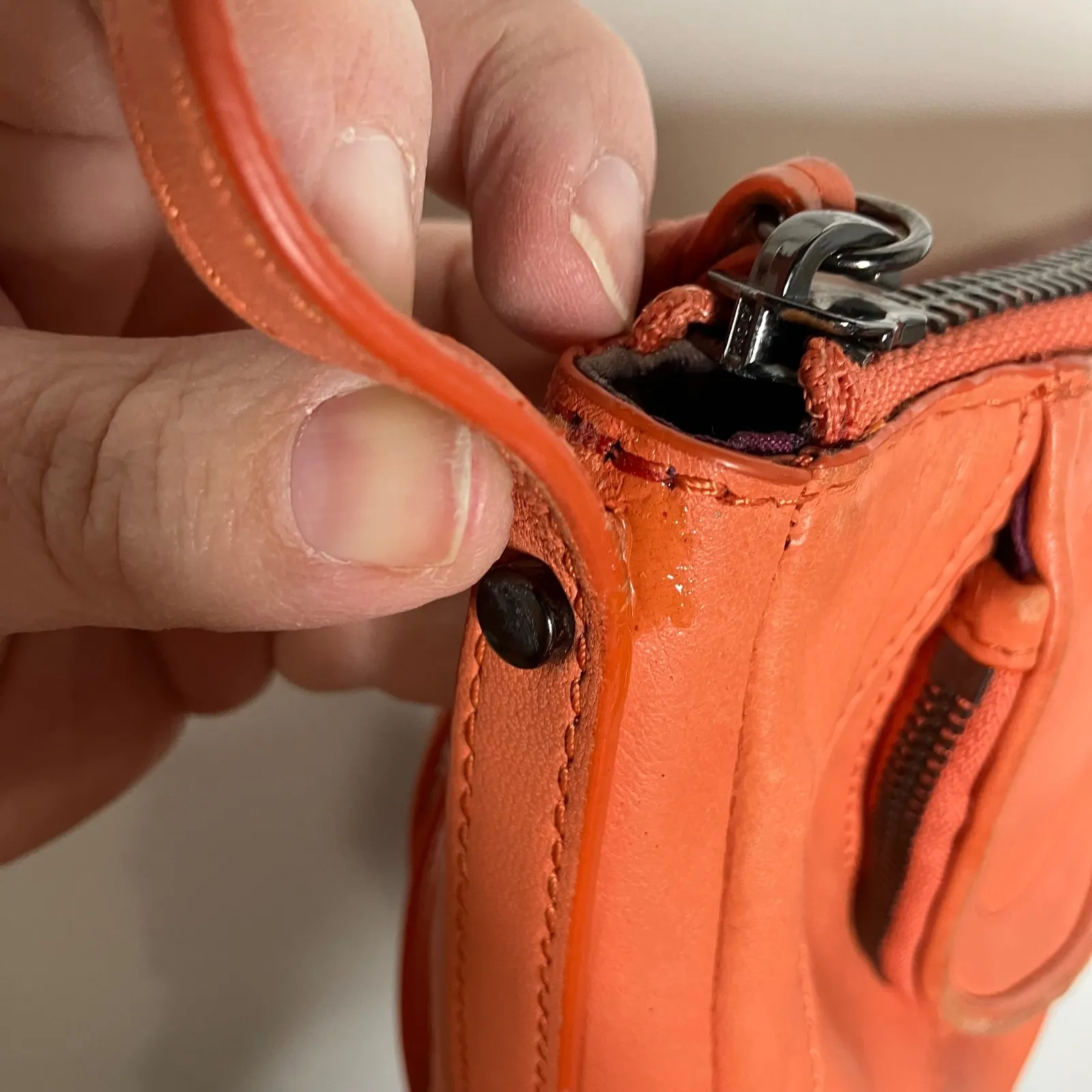 Kooba Clara soft leather half moon crossbody bag in grapefruit small Size boho - Image 13