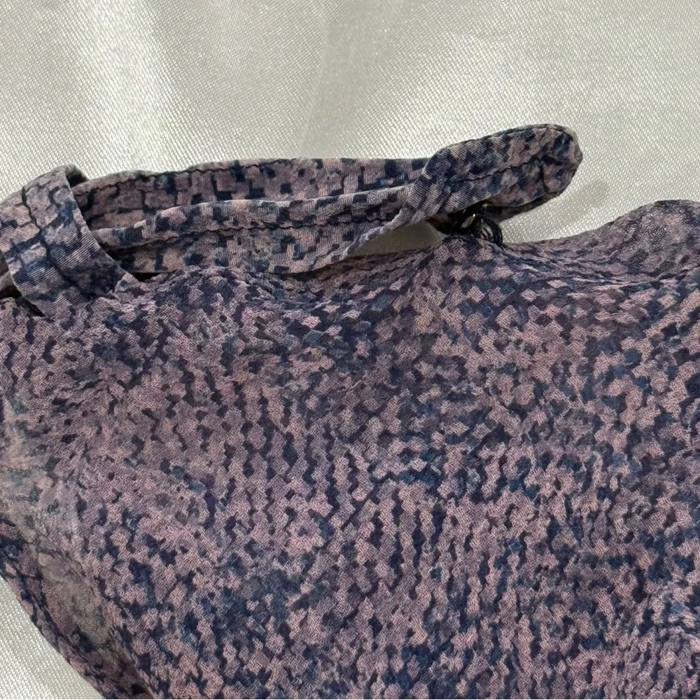 Rebecca Taylor Static Ruffle Hem Silk Sleeveless Top Size 8 Purple Chic Peplum - Image 6