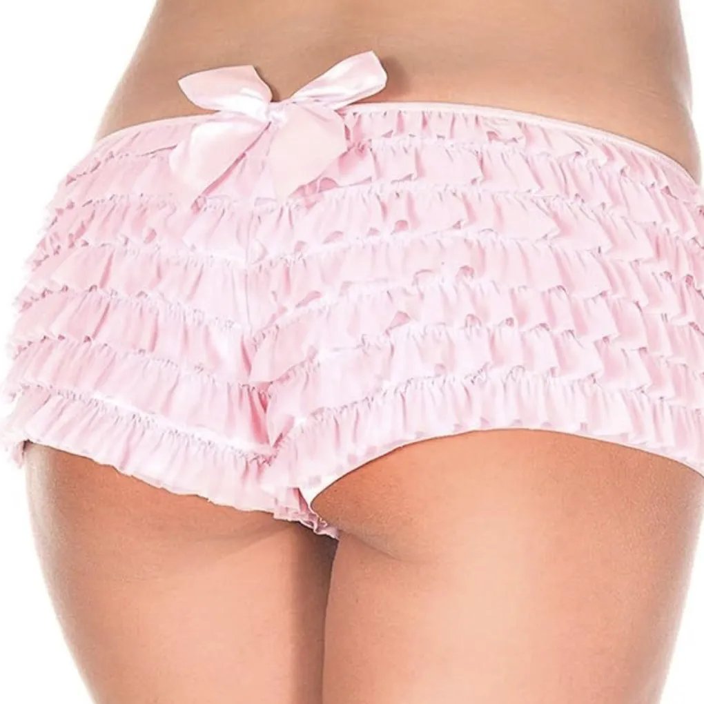 Velvet Kitten Pink Ruffled Lingerie Bloomer Boyshort with Candy Embellishments - Image 10