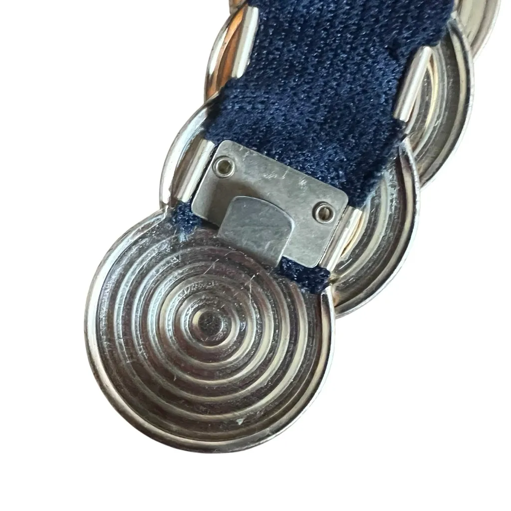 VTG 90s y2k Gold Tone Statement Belt Discs Concho Stretch One Size Metal Layered - Image 8