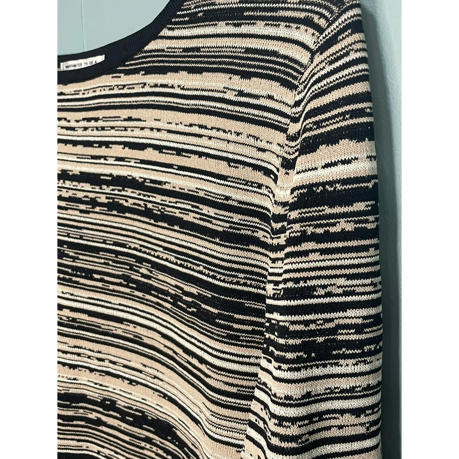 Pendleton Striped Knit Top Women's Medium 3/4 Sleeve Casual Pullover - Image 3