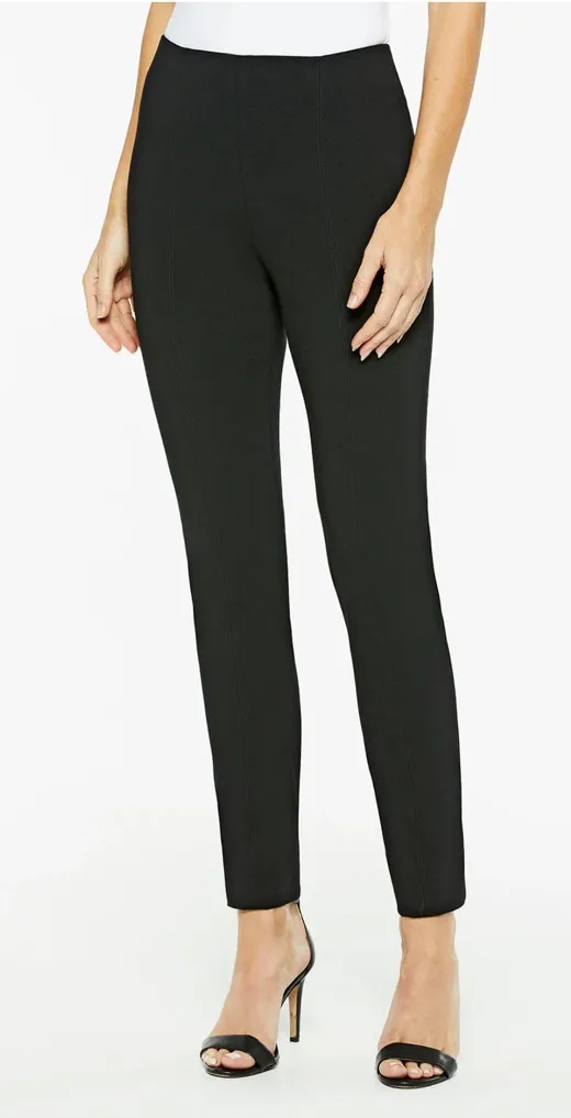 Misook Nia Slim Leg LuxeStretch Woven Pant Black Vanity Fit Size Medium - Image 1