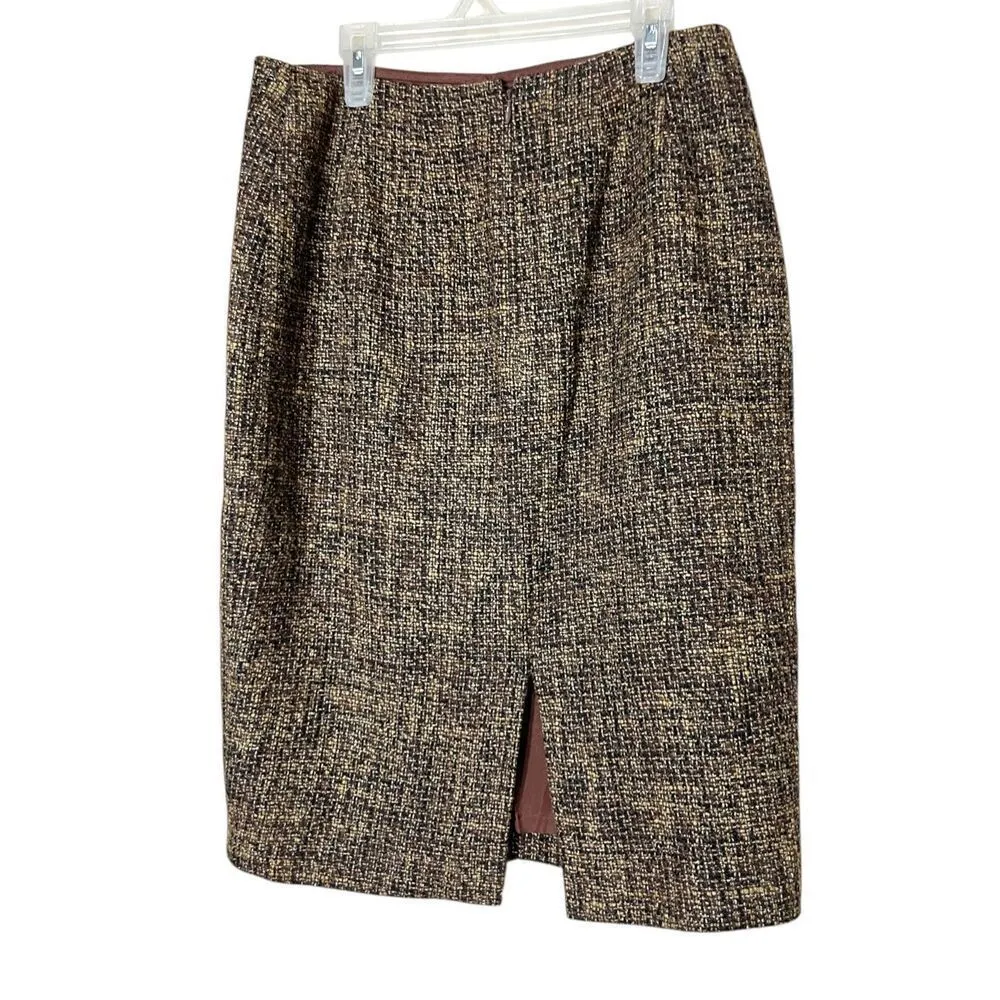 Ellen Tracy Brown Wool Blend Skirt Size 4 - Image 4