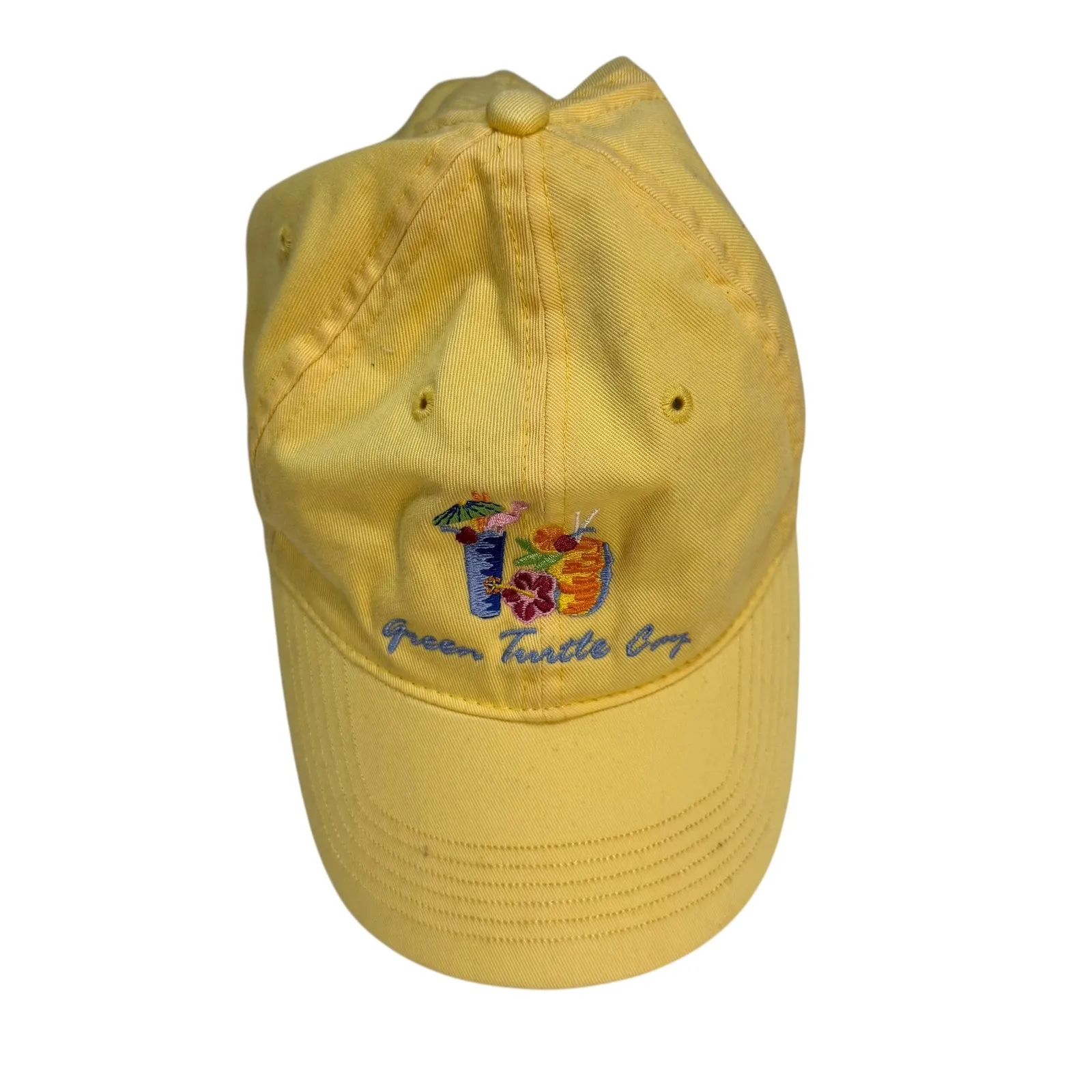 Ouray Sportswear Yellow Green Turtle Cay Embroidered Cotton Baseball Cap - Image 8
