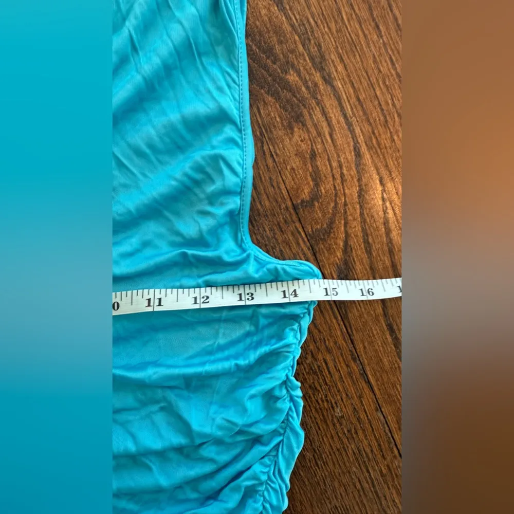 HANNE BLOCH BRIGH BLUE SMOCK RUSHED MISI DRESS SIZE MEDIUM 1751 - Image 10