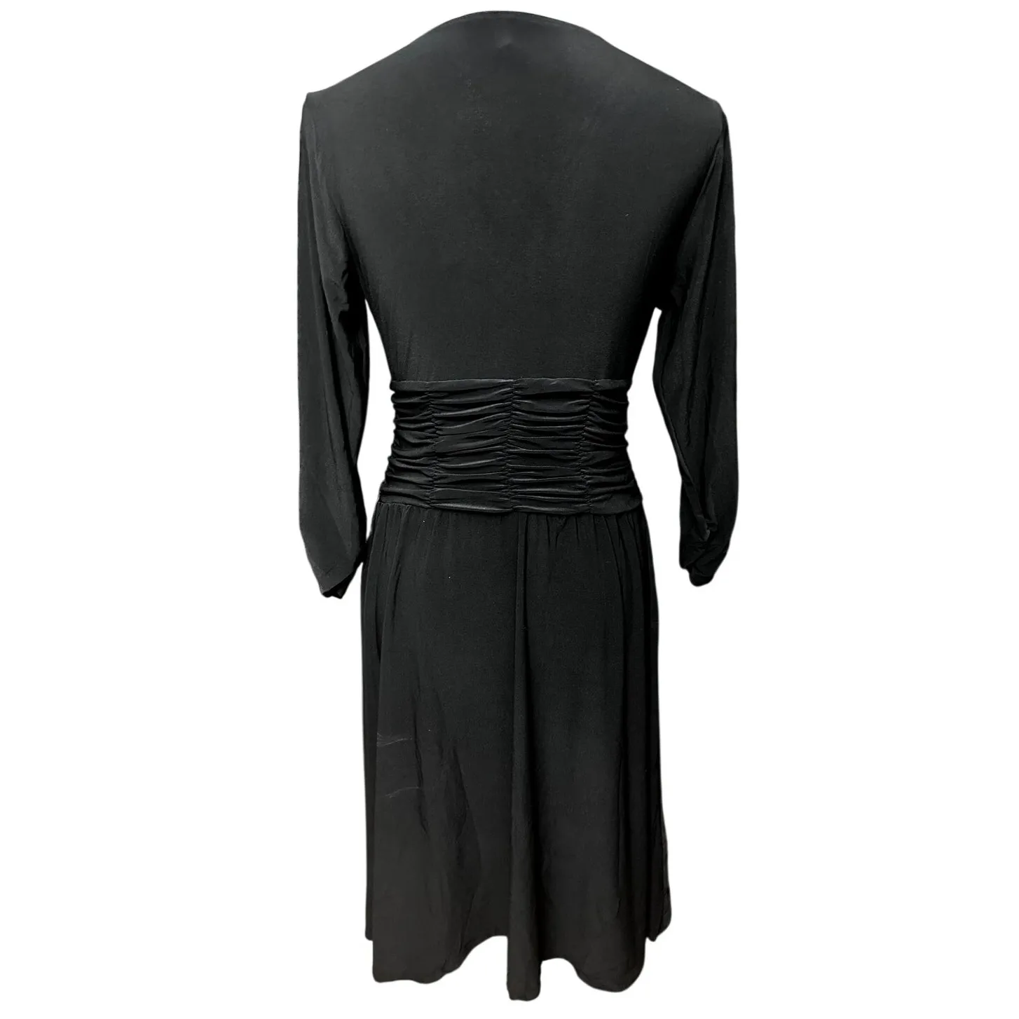 NY Collection Women's Ruched A Line 3/4 Sleeve Knee Length V Neck Dress MP NWT - Image 5