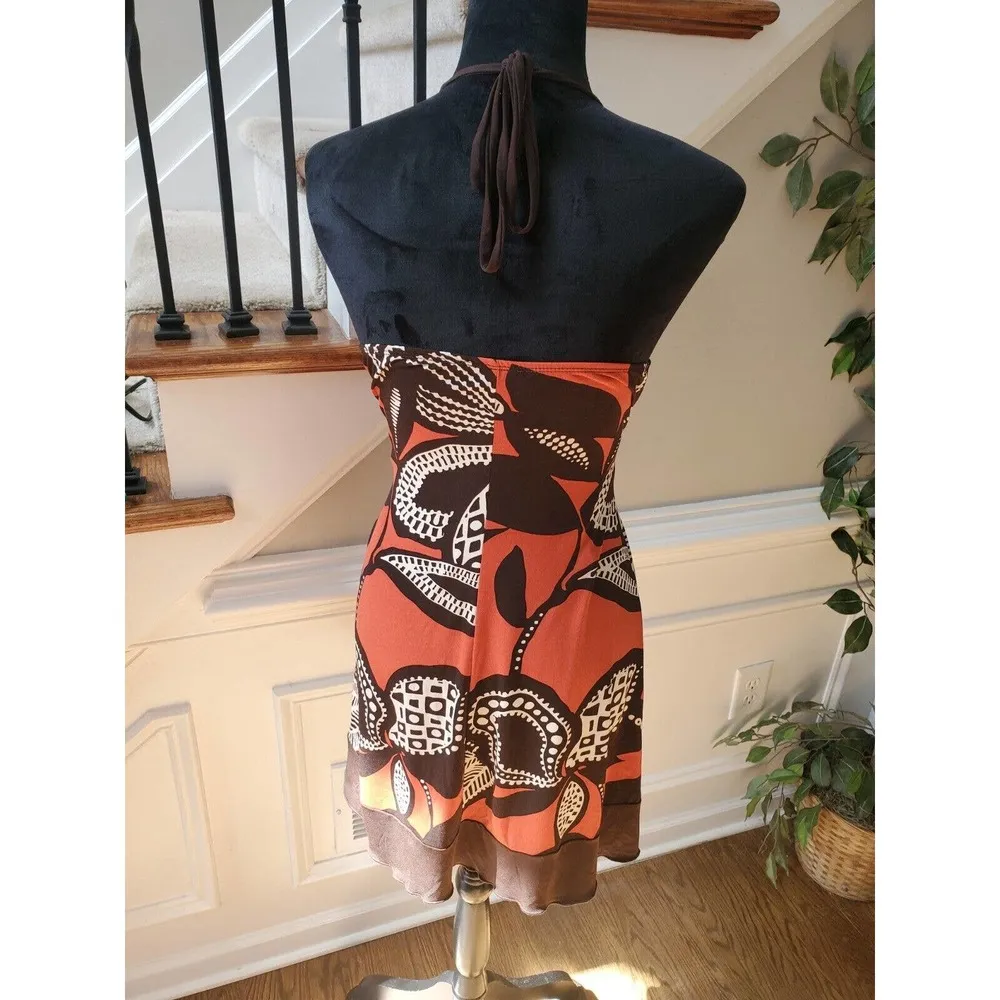 I.N. San Francisco Womens Red & Black Halter Neck Sleeveless Knee Length Dress M - Image 6