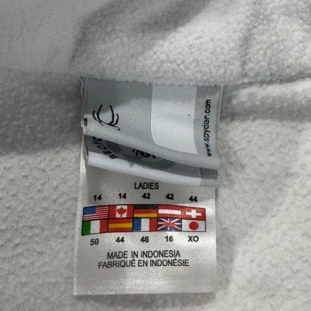 Spyder White Black Fleece Quarter Zip Pullover Sweatshirt Women’s 14 - Image 3