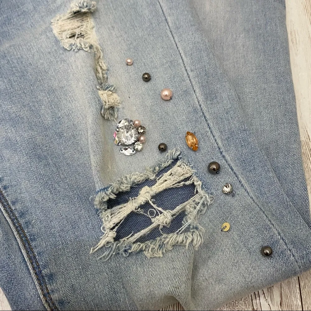 Angel Kiss Embellished Destructed Skinny Jeans 7 - Image 9