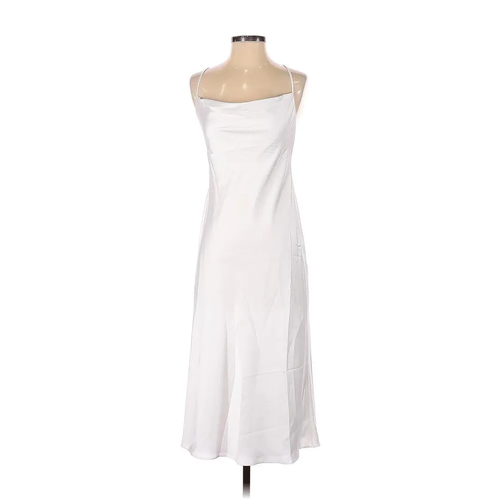 Show Me Your Mumu Verona Cowl Dress Ivory Luxe Satin S - Image 3