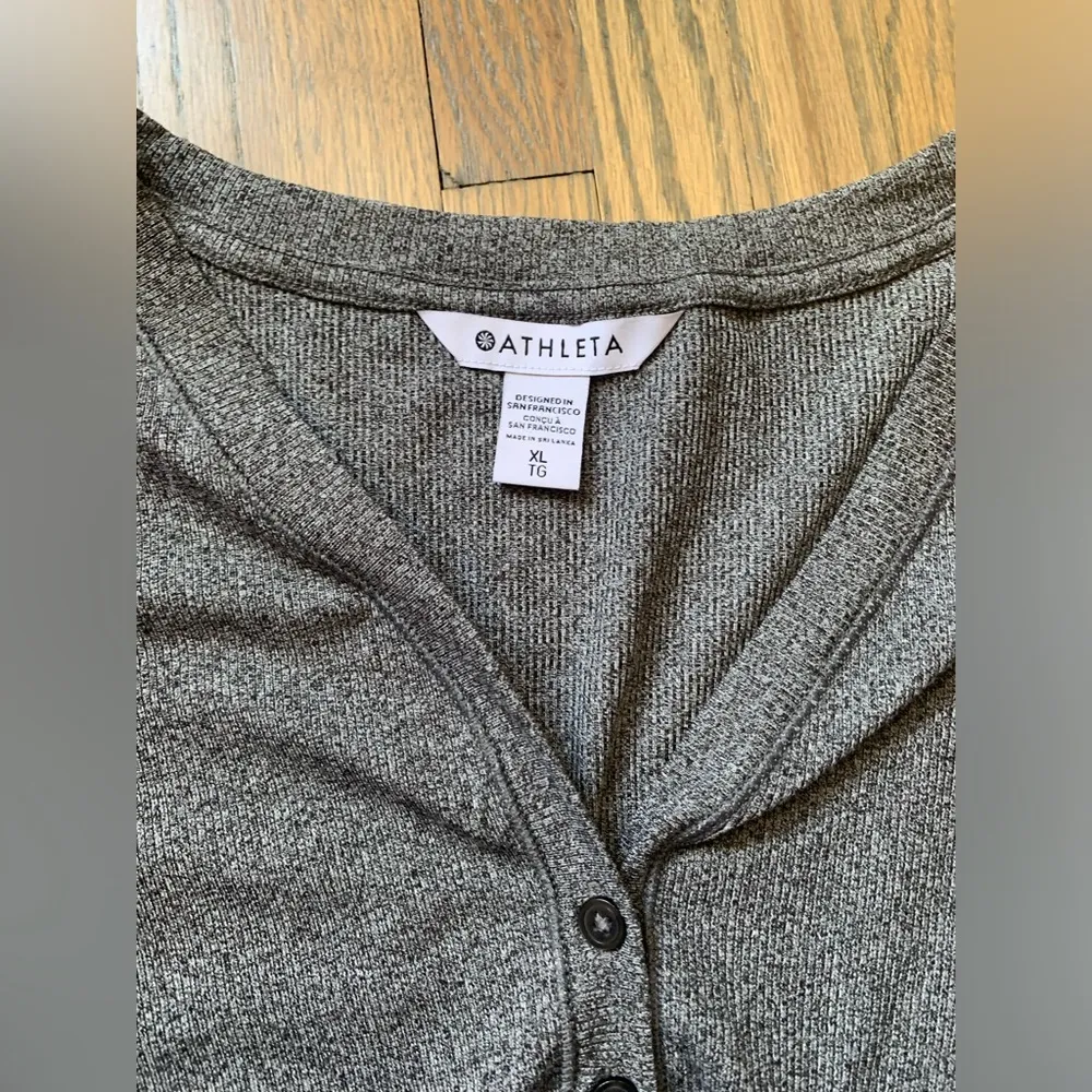 Athleta  Henley gray long sleeve XL - Image 2