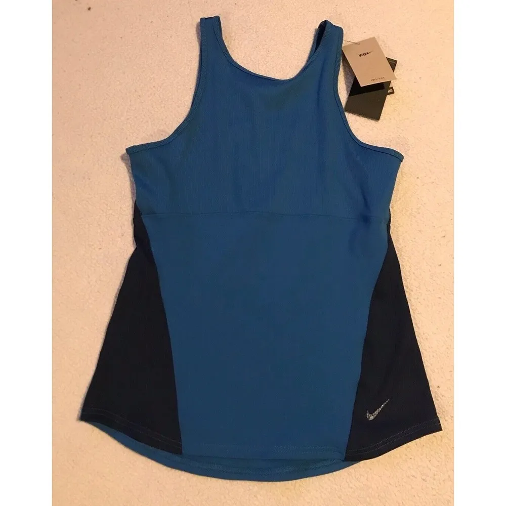 Womens Tank Top Dri Fit Yoga Sleek Running Training Activewear Blue Sz M - Image 5