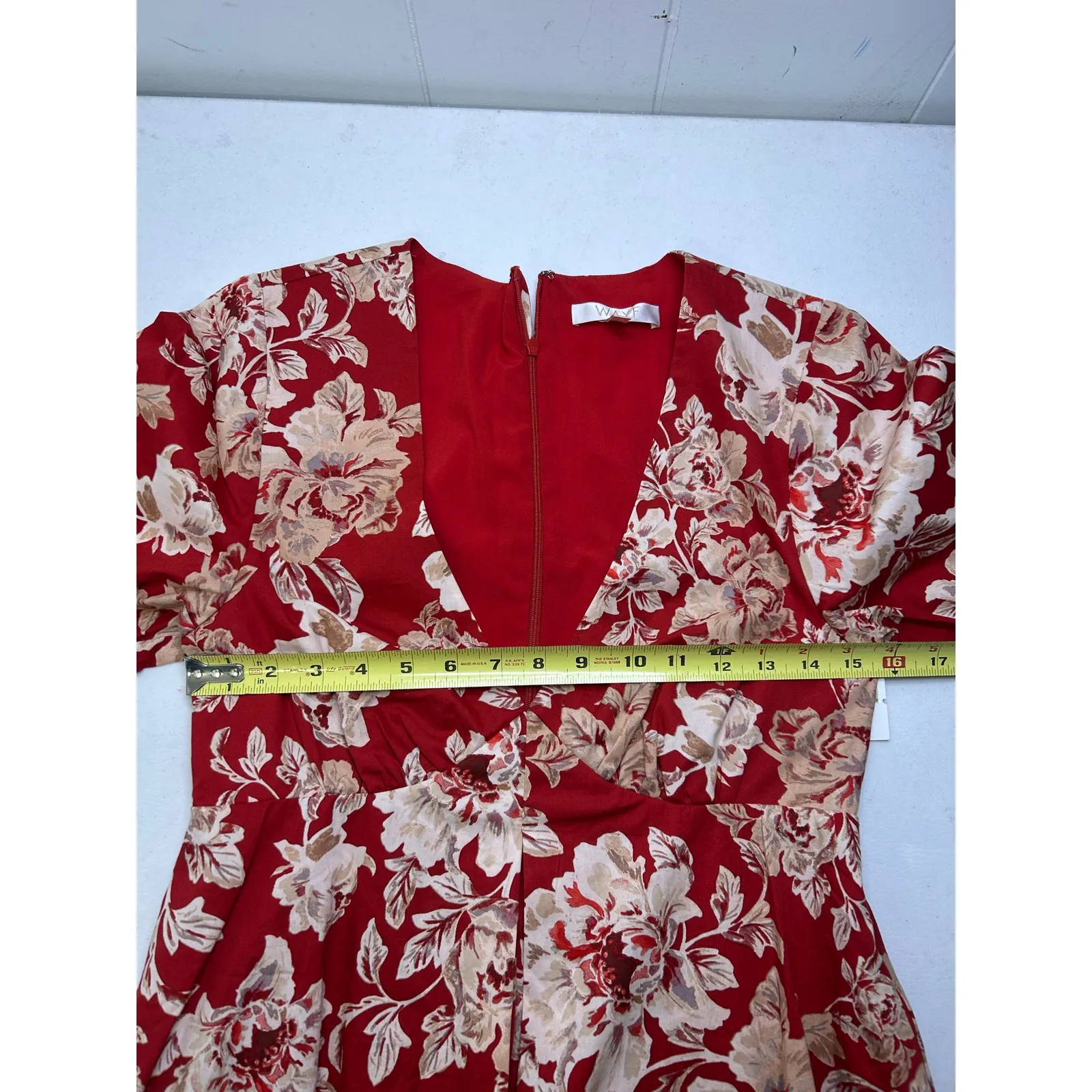 WAYF Zelma Floral Short Sleeve Minidress In Red. NWOT. Size S - Image 4