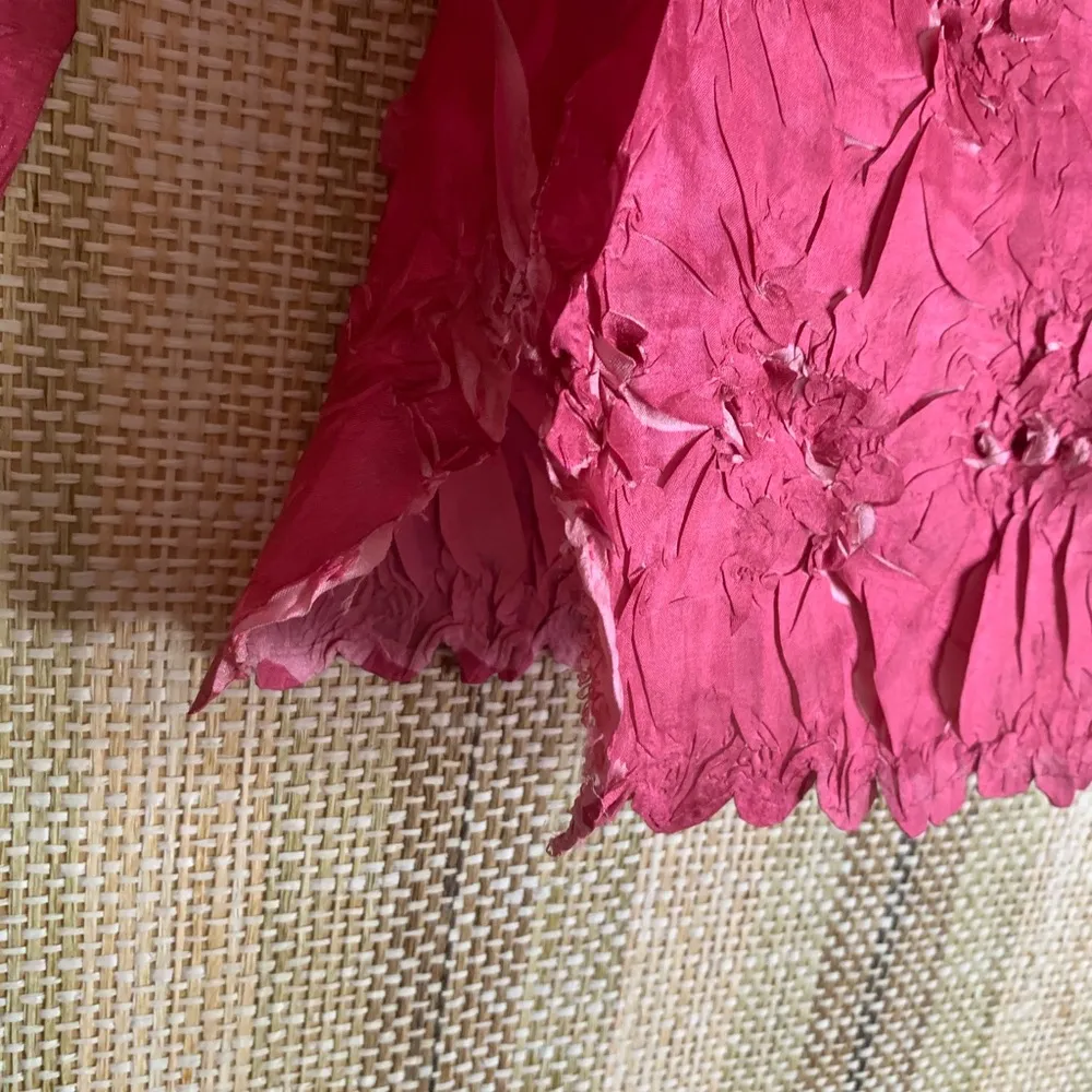 Origami Magic Scarf Top Pink 90s Vintage OS Women’s Shirt Stretch Y2K Style - Image 5